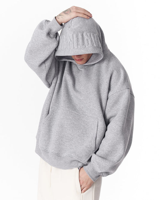 Puff Hood Oversized Gray Hoodie