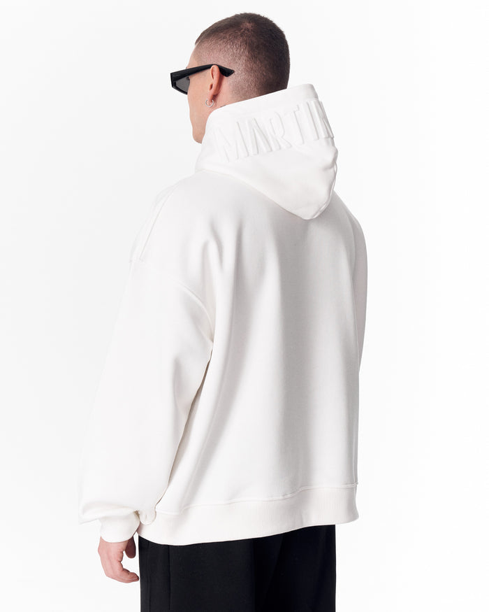 Puff Hood Oversized White Hoodie (2)