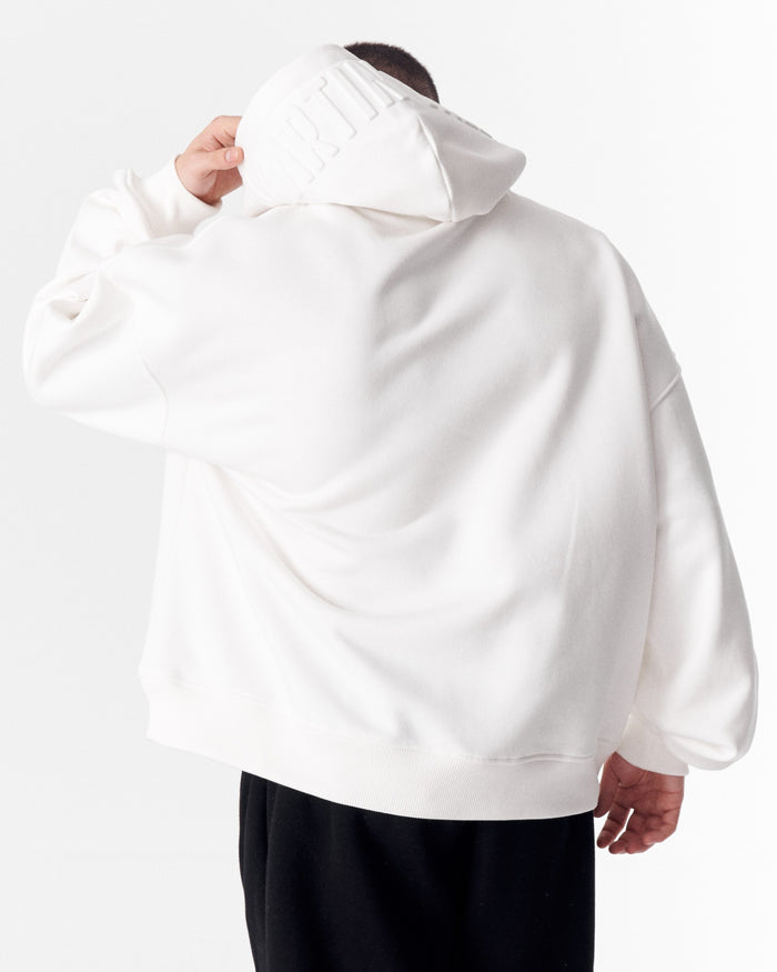 Puff Hood Oversized White Hoodie (6)