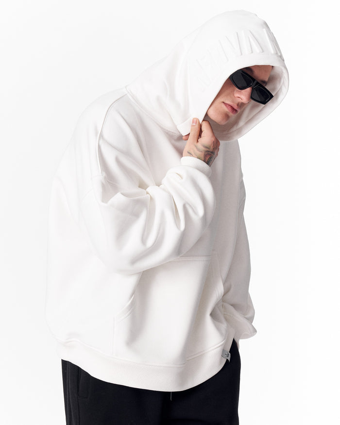 Puff Hood Oversized White Hoodie (7)