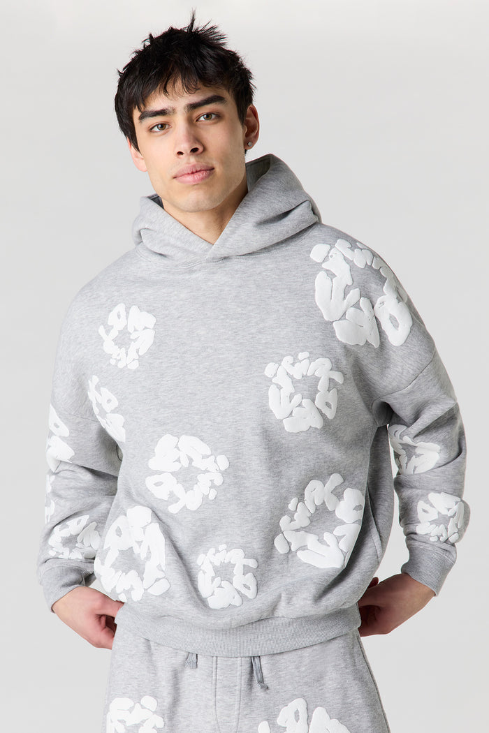 Puff Print Boxy Fleece Hoodie