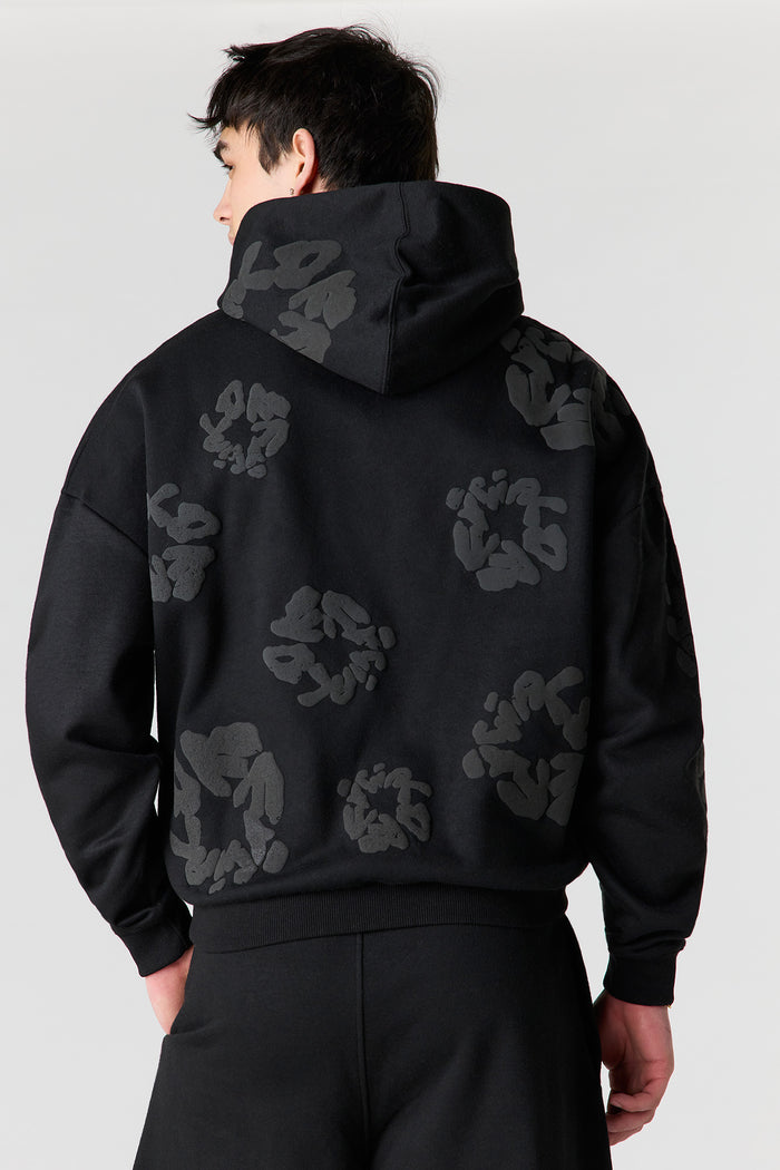 Puff Print Boxy Fleece Hoodie