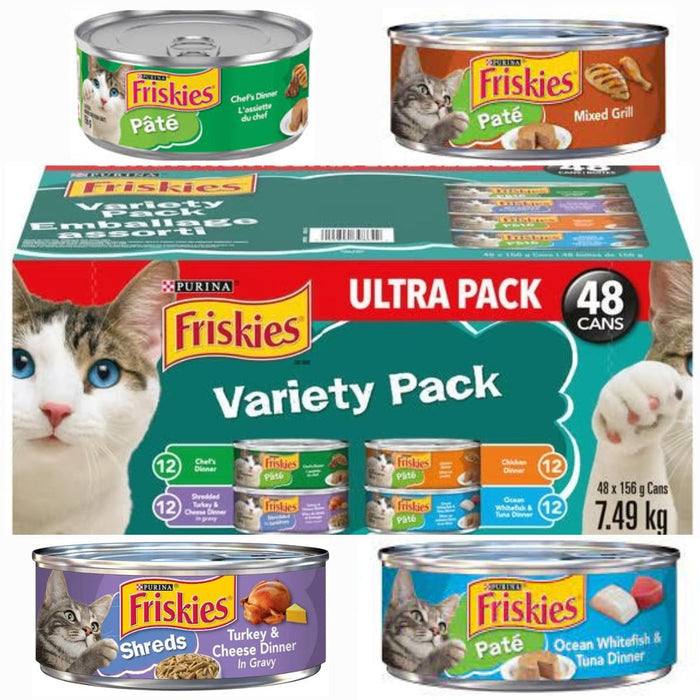 Purina Friskies Tuna Flavour Cat Food - 4 Flavors, 100% Balanced Nutrition - 48 Servings - Shoppers-kart.com