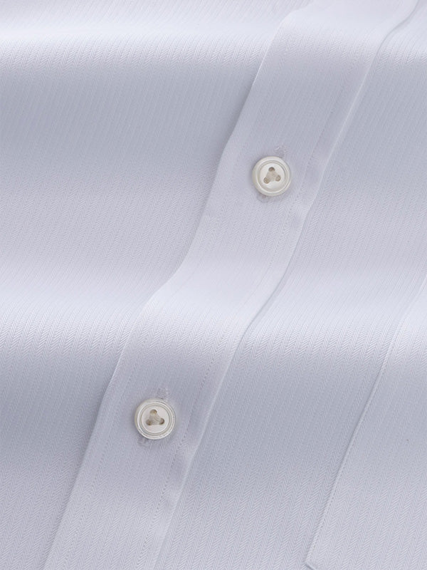 Raffaello White Striped Full Sleeve Single Cuff Classic Fit Classic Formal Two Ply Mercerized Cotton Shirt