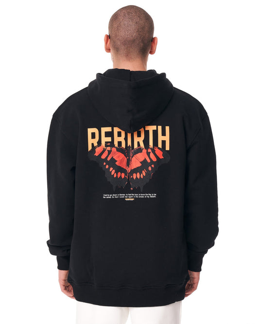 Rebirth 3D Printed Oversized Black Hoodie