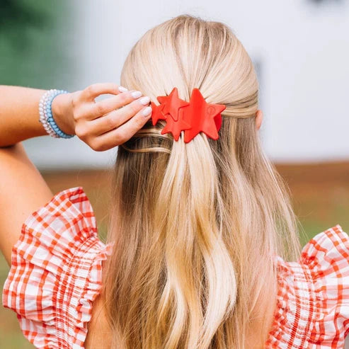 Red Shooting Star Flat Hair Clip