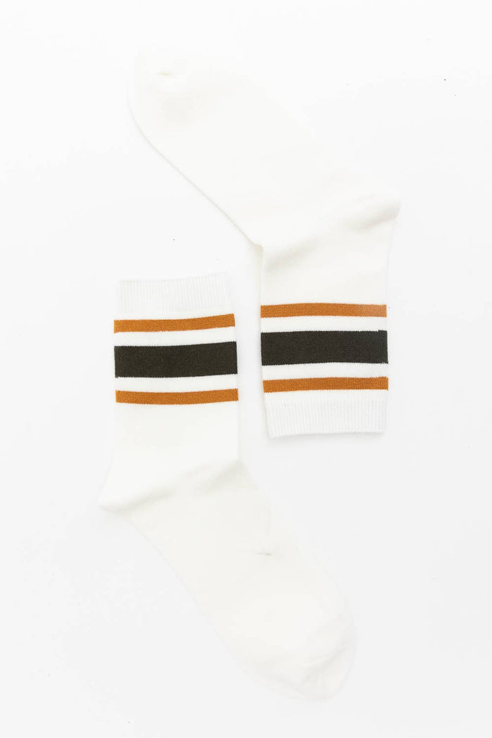 Retro Stripe Crew Socks