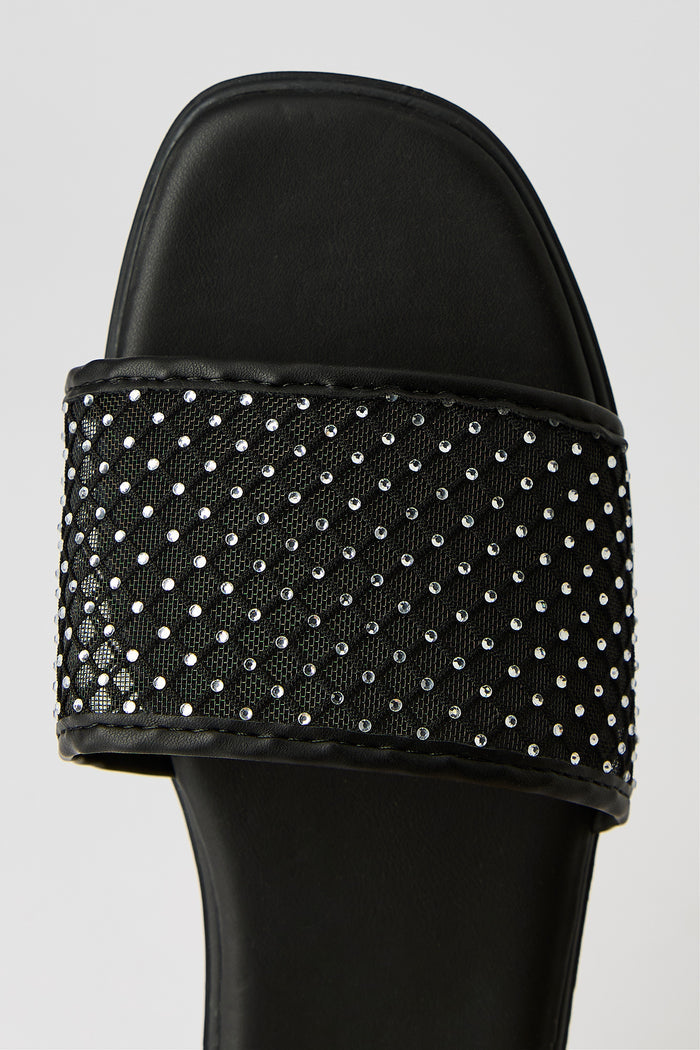 Rhinestone Mesh Band Sandal
