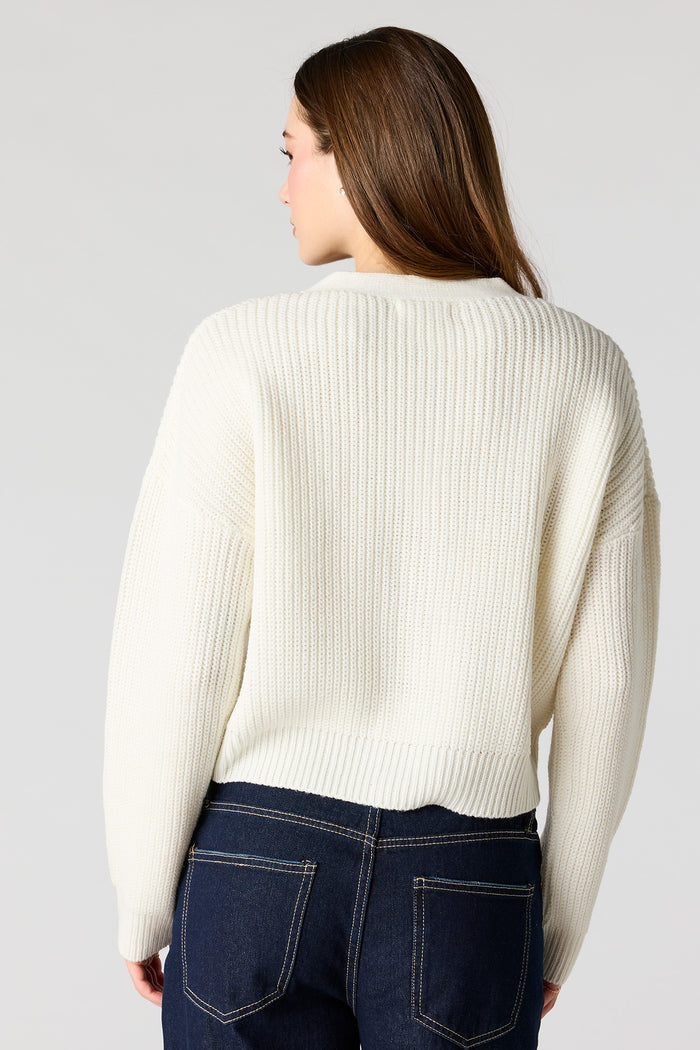Ribbed Knit Button-Up Cardigan