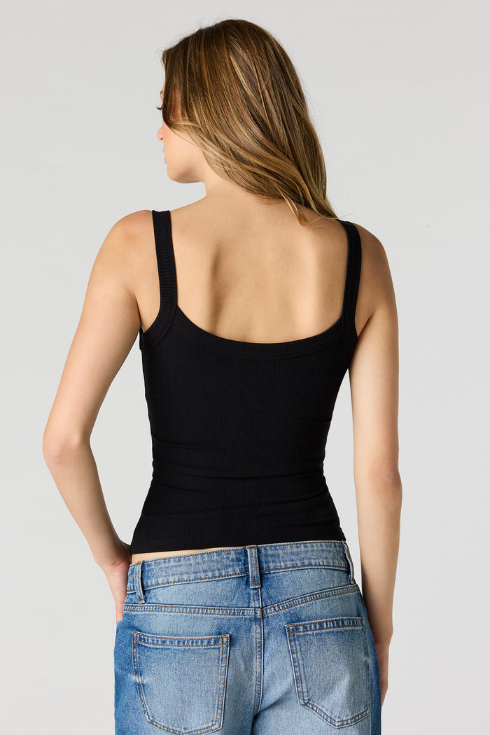 Ribbed Scoop Neck Tank