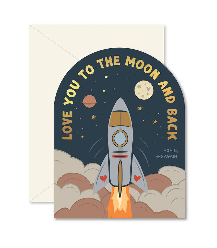 Rocket Love to the Moon and Back Greeting Card