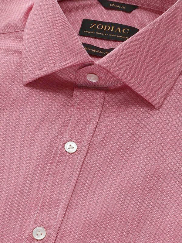Roreto Rose Solid Full Sleeve Single Cuff Classic Fit Semi Formal Two Ply Mercerized Cotton Shirt