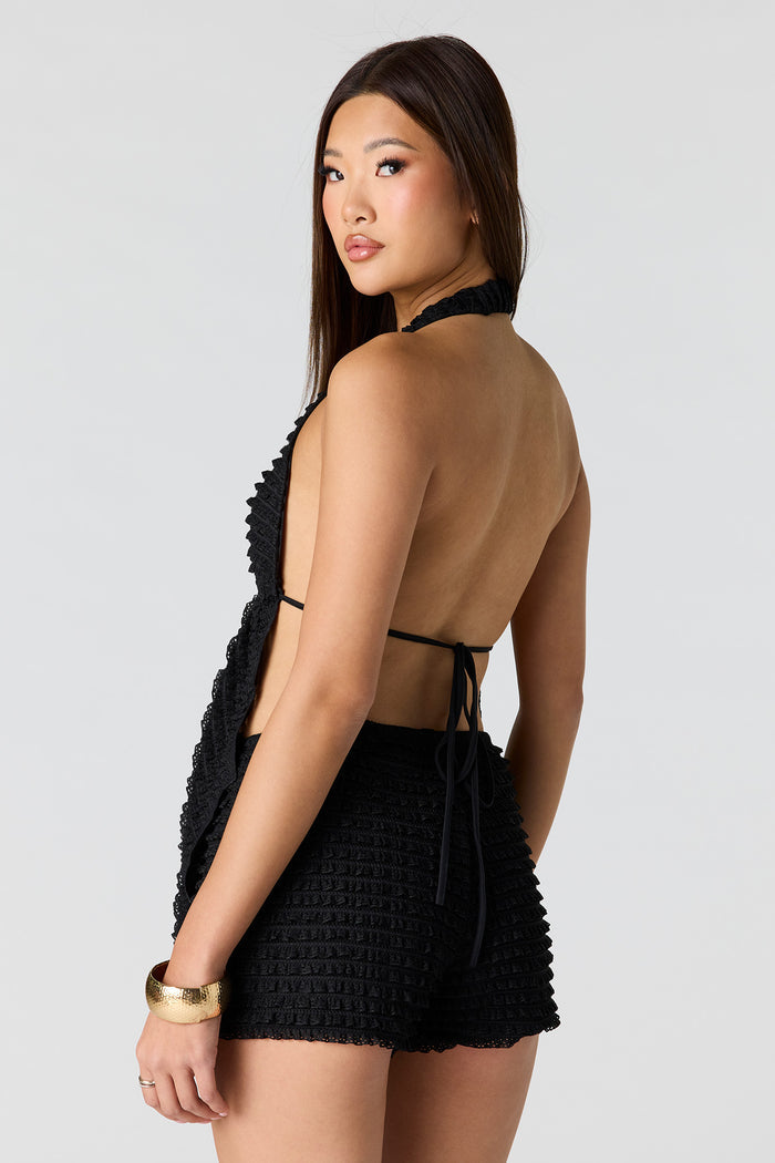 Ruffle Flyaway Halter Top