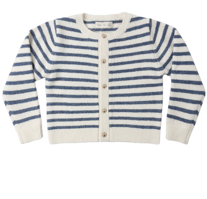Rylee + Cru Classic Cardigan in Maritime Stripe