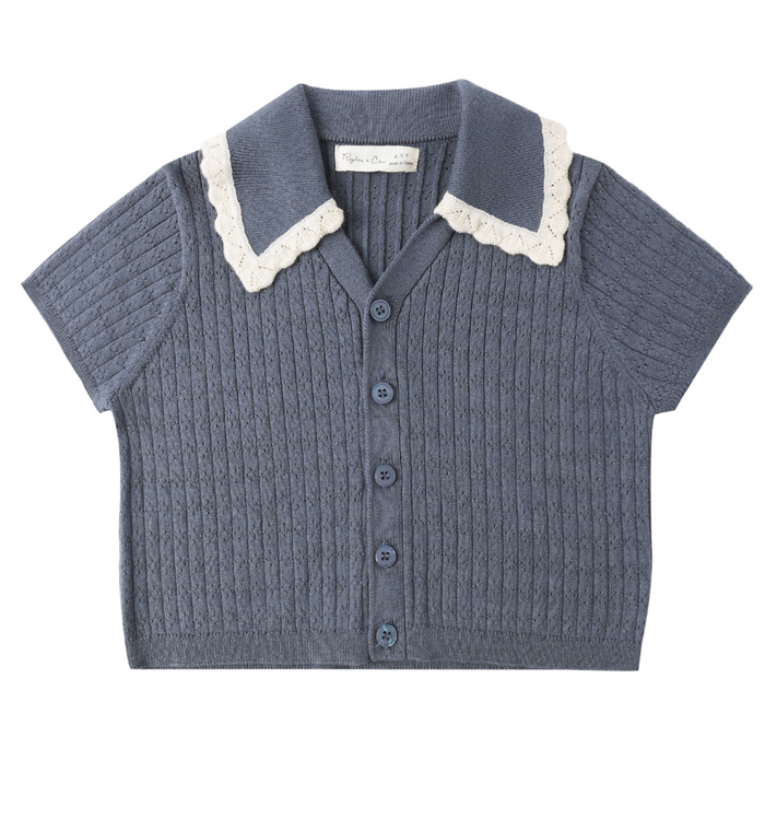 Rylee + Cru Sloane Knit Top in Marine