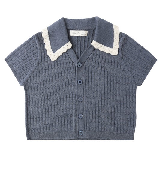 Rylee + Cru Sloane Knit Top in Marine