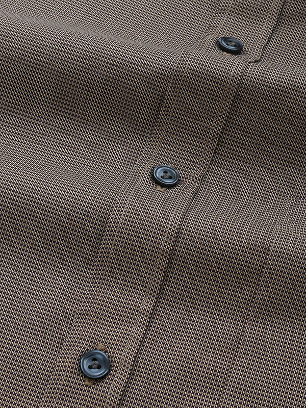 Savuto Brown Striped Full Sleeve Single Cuff Classic Fit Semi Formal Dark Cotton Shirt