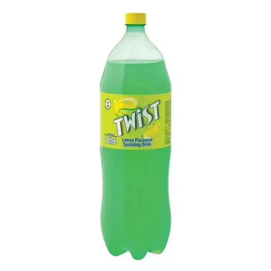 Schweppes Lemon Twist 2 litre sparkling soda water with lemon flavor bottle