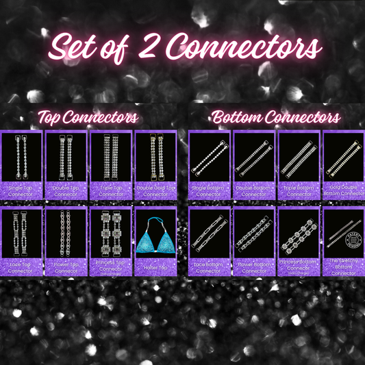 Set of 2 competition suit connectors for NPC Bikini suits