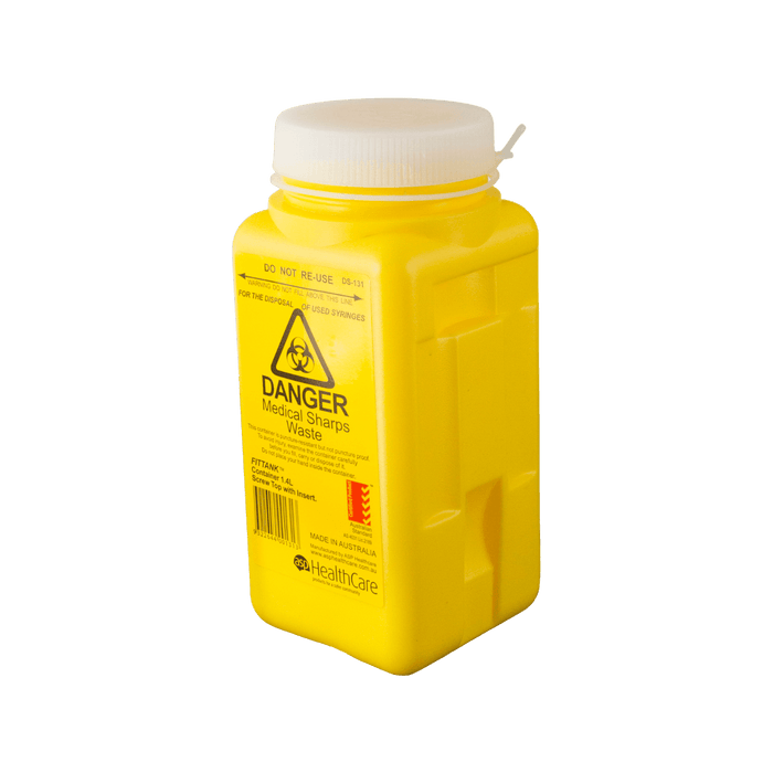 Sharps Container 1.4L Resealable Top