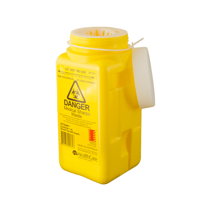 Sharps Container 1.4L Resealable Top