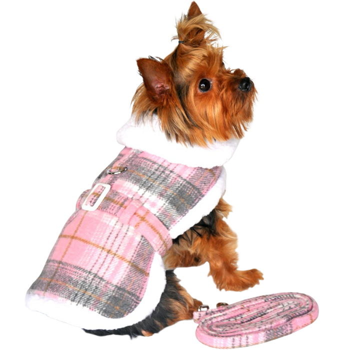 SHERPA-LINED-DOG-COAT-PINK-WHITE-PLAID