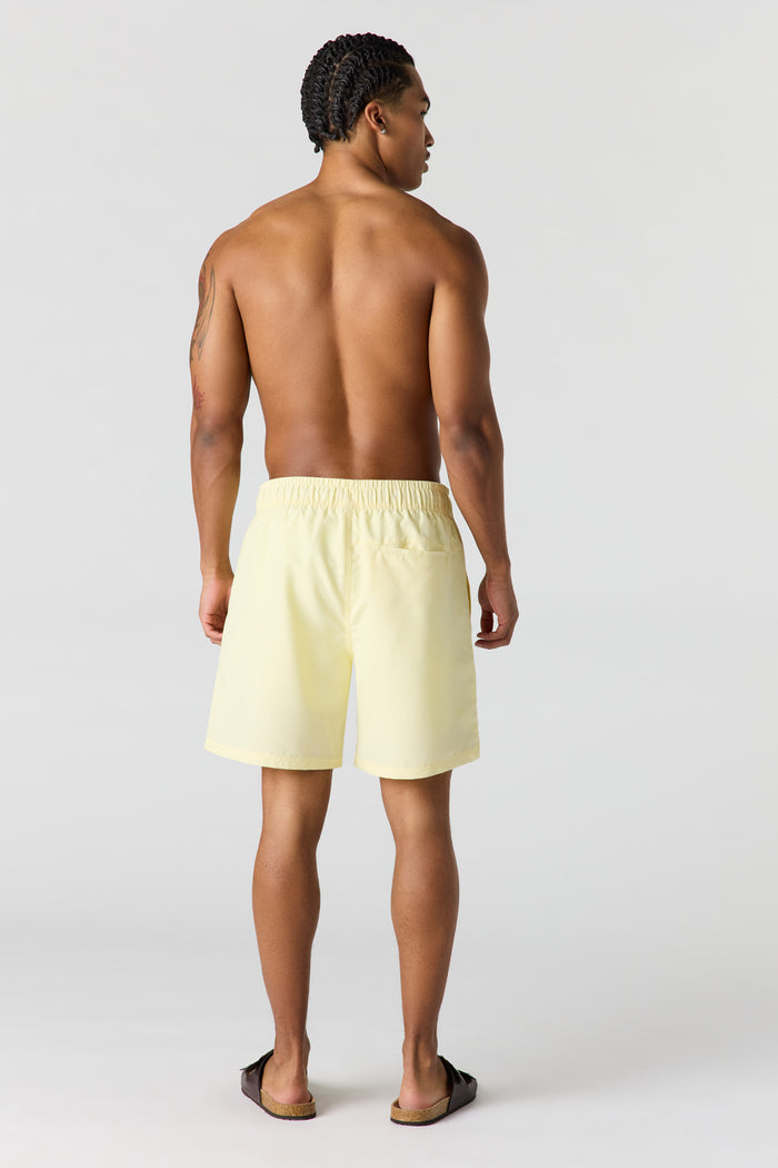 Solid Drawstring Swim Short