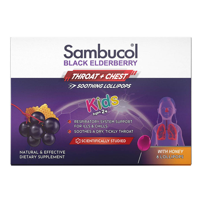 Sambucol Black Elderberry Soothing Throat Pops Kids 2 Years+ _1