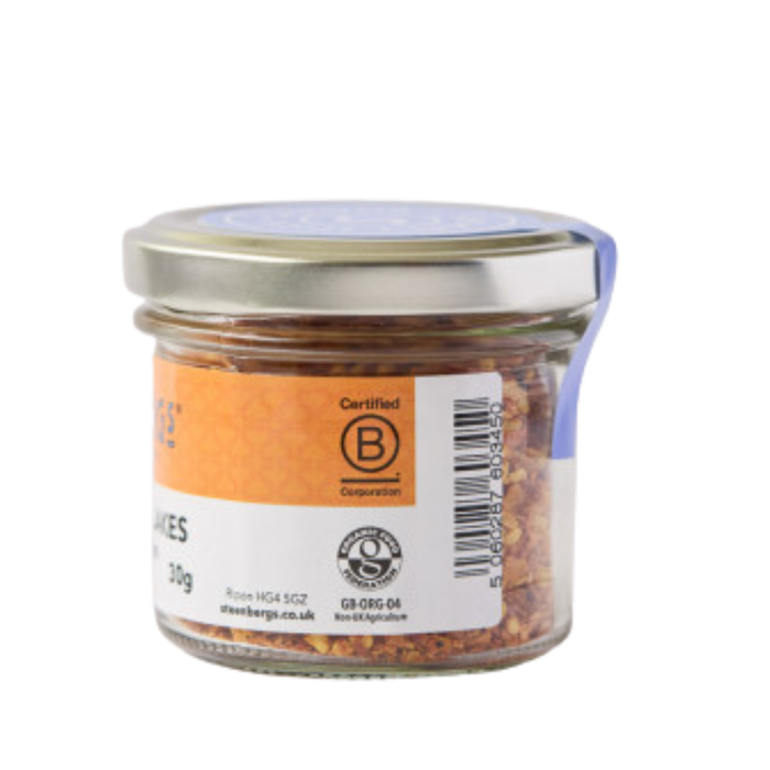 Steenbergs Organic Hot Chilli Flakes 30g Standard Jar