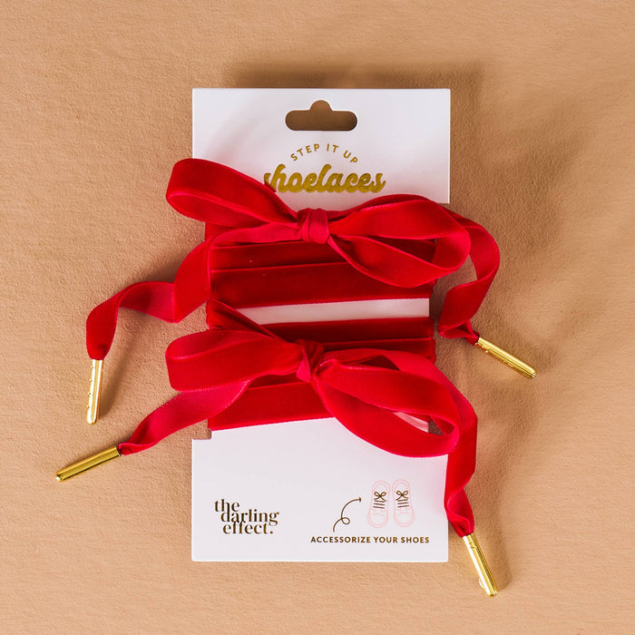 Step It Up Shoelaces-Velvet Red