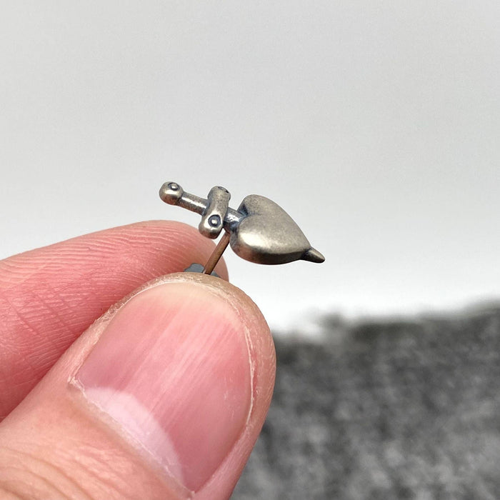 Sterling Silver Pierced Heart Earrings