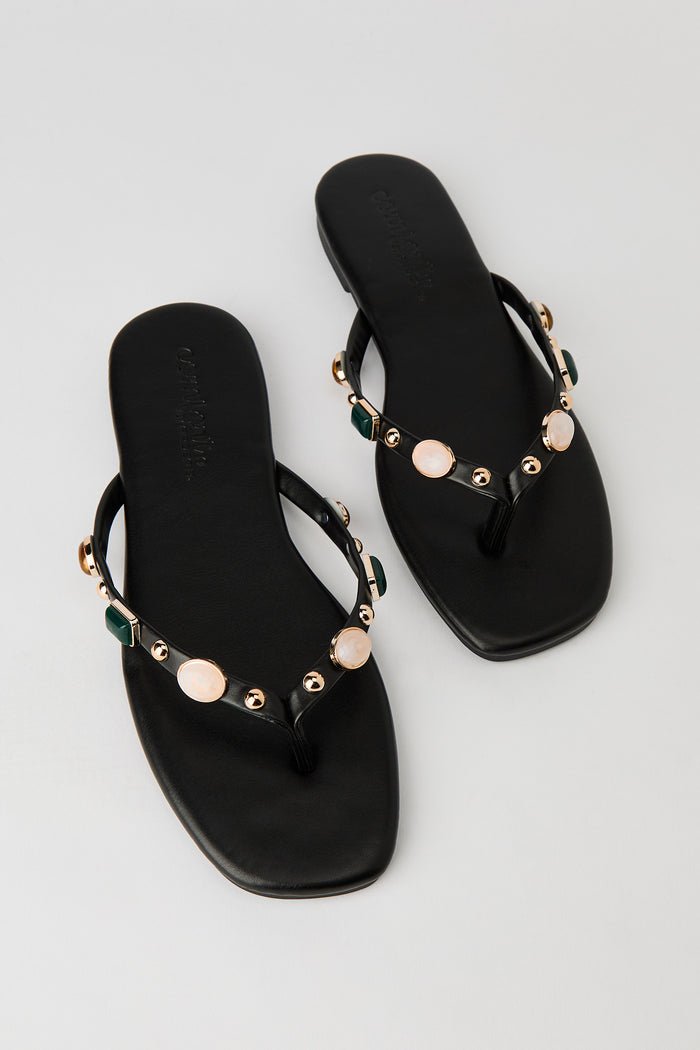 Stone Bead Thong Sandal