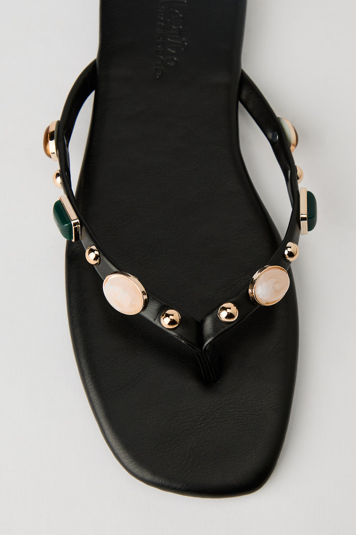 Stone Bead Thong Sandal