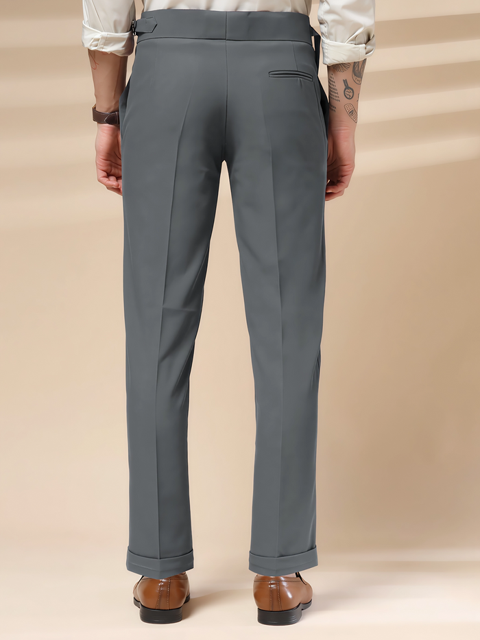 Stone Grey Single Buckle Gurkha Pants by ITALIAN VEGA®