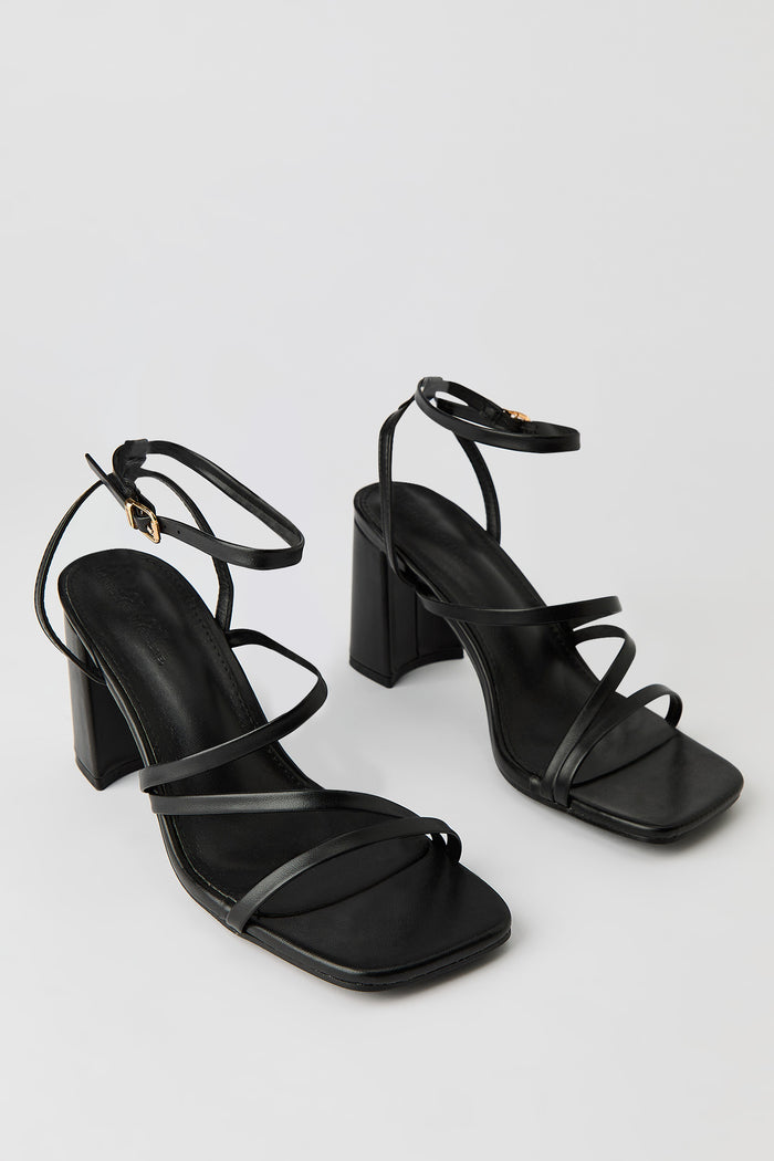 Strappy Ankle Strap Block Heel