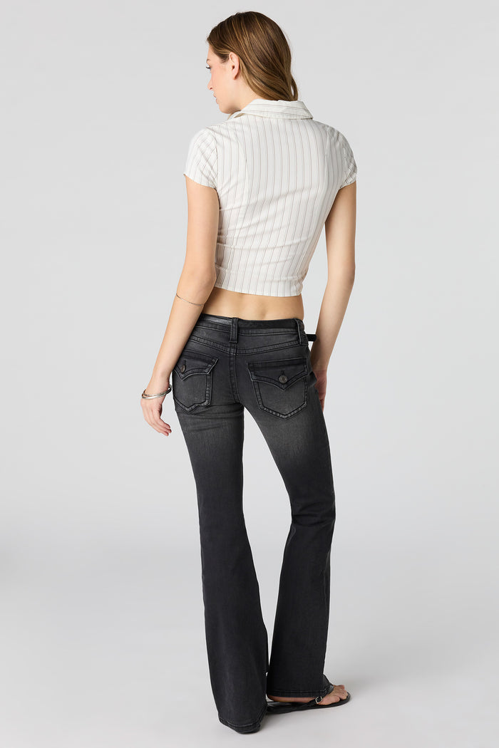 Stretch Low Rise Flare Jean