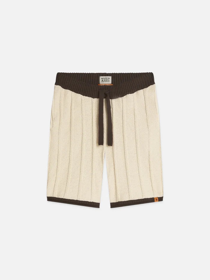 Structured Knitted Shorts Eggnog