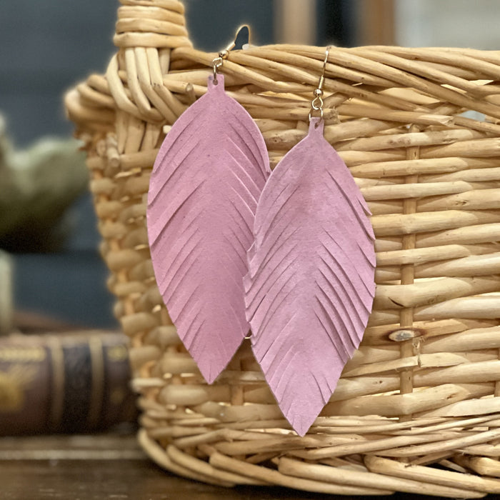 Suede Feather Earrings