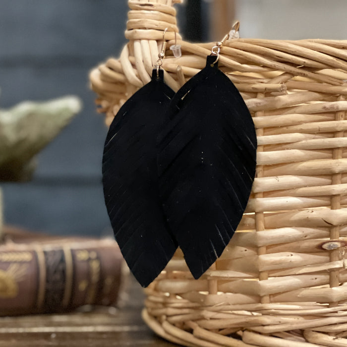 Suede Feather Earrings