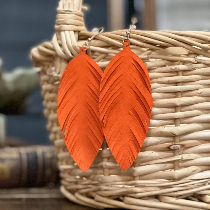 Suede Feather Earrings