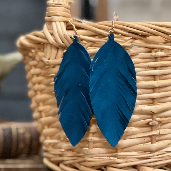 Suede Feather Earrings