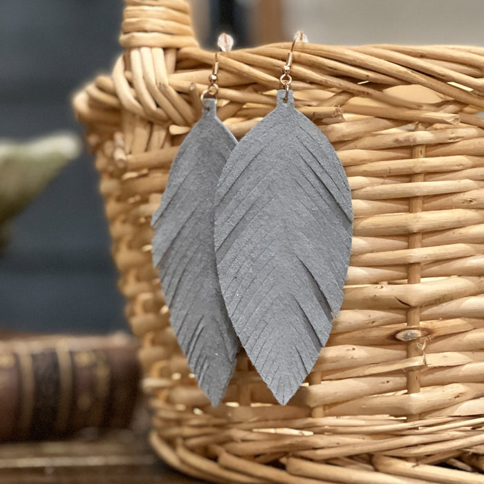 Suede Feather Earrings