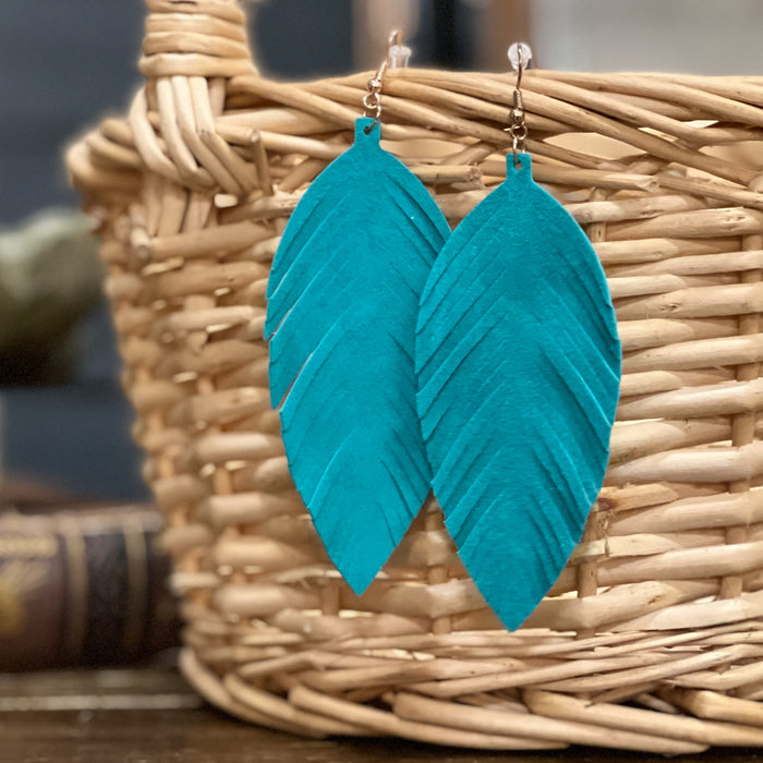 Suede Feather Earrings