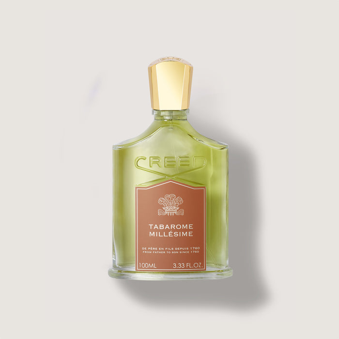 Creed Tabarome Millésime 100ml Green Glass Bottle - Front View | Creed Fragrances