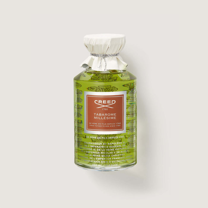 Creed Tabarome Millésime 250ml Heritage Flacon White Leather Cap - Front View | Creed Fragrances