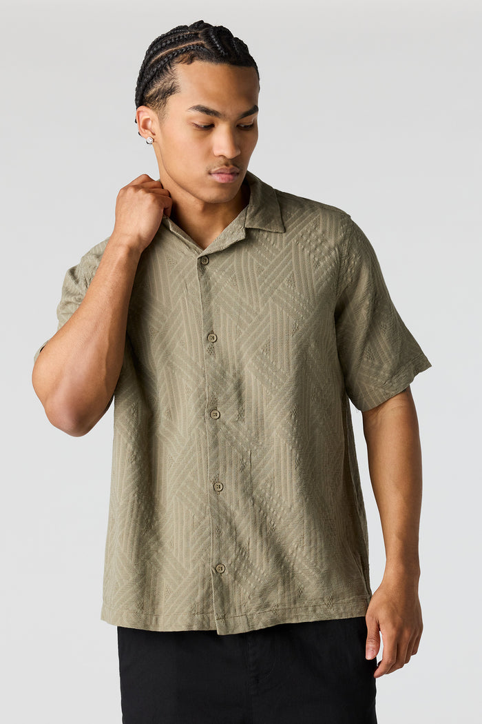 Textured Button-Up Top