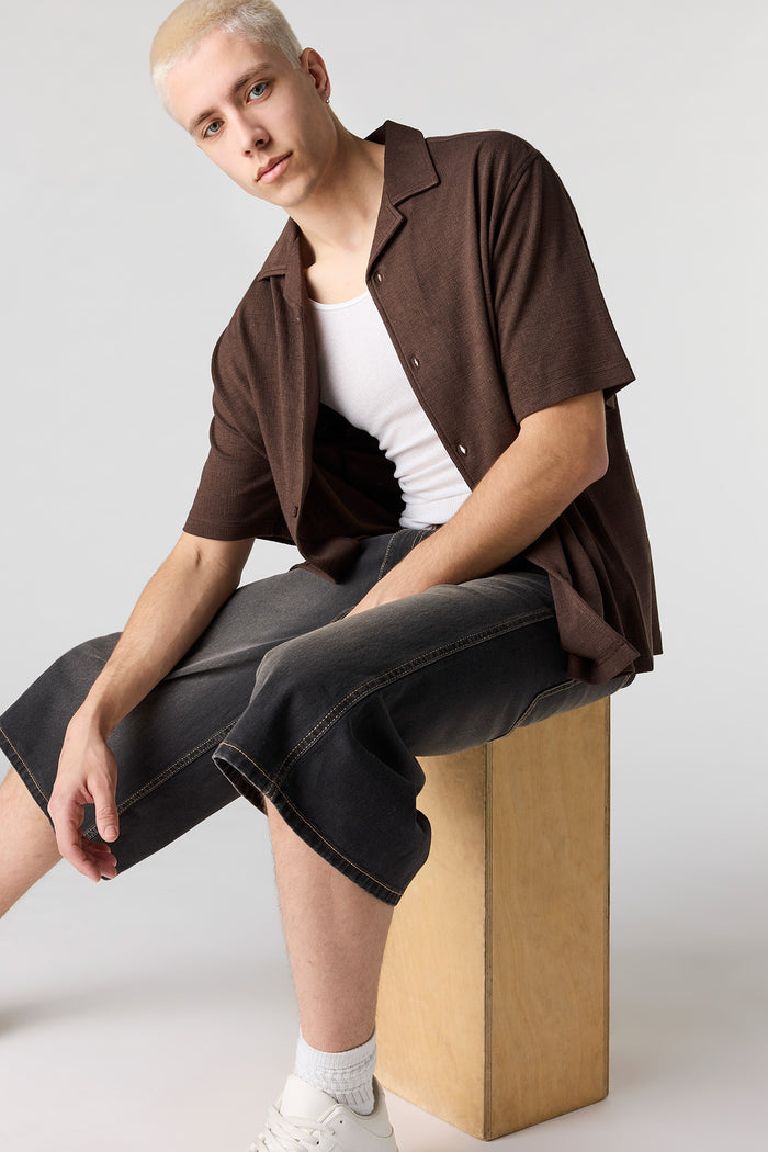 Textured Button-Up Top