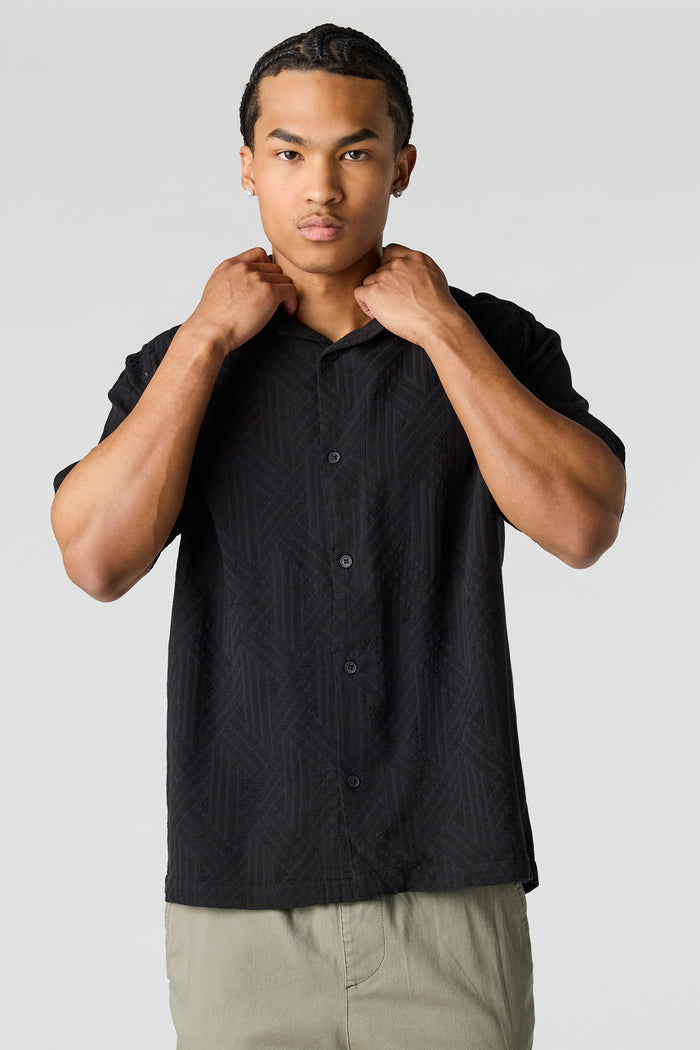 Textured Button-Up Top