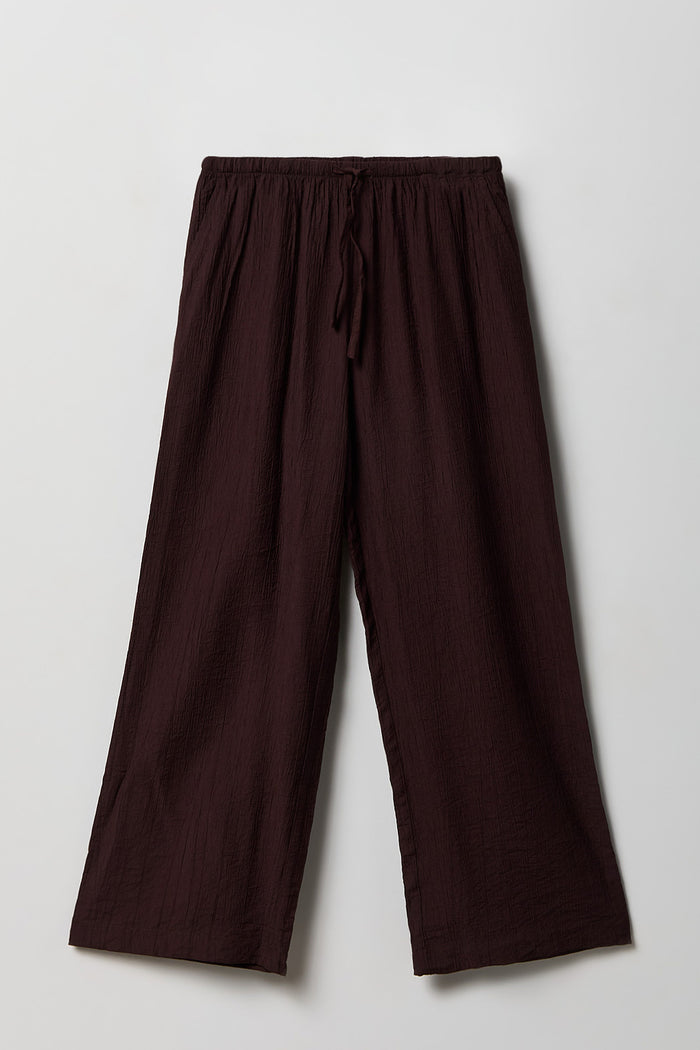 Textured Flowy Wide Leg Pant