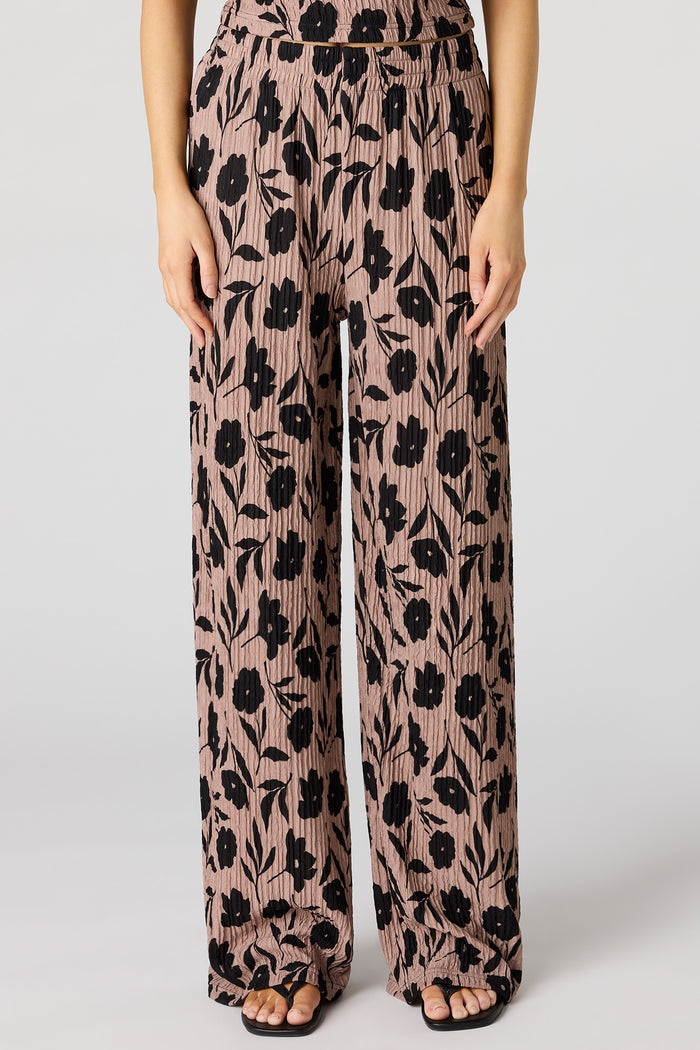 Textured Wide Leg Pant